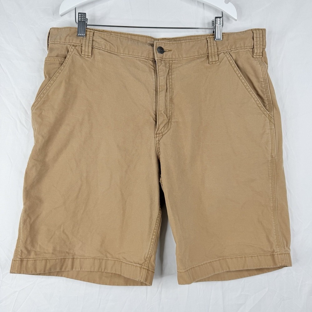 Carhartt Men's Relaxed Fit Work Shorts KhakiSZ-38 Cotton Stretch Carpenter 36X10